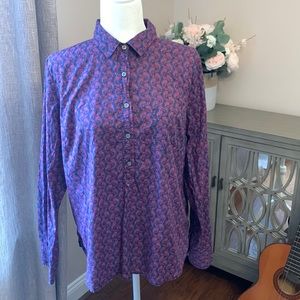 J Crew Womens Blue Pink Paisley
Long Sleeve Shirt